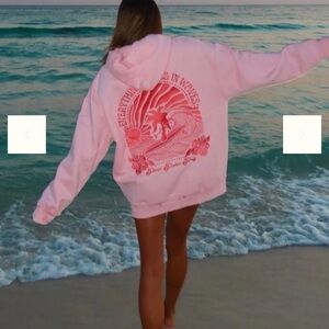 Pink Palm Puff Hoodie